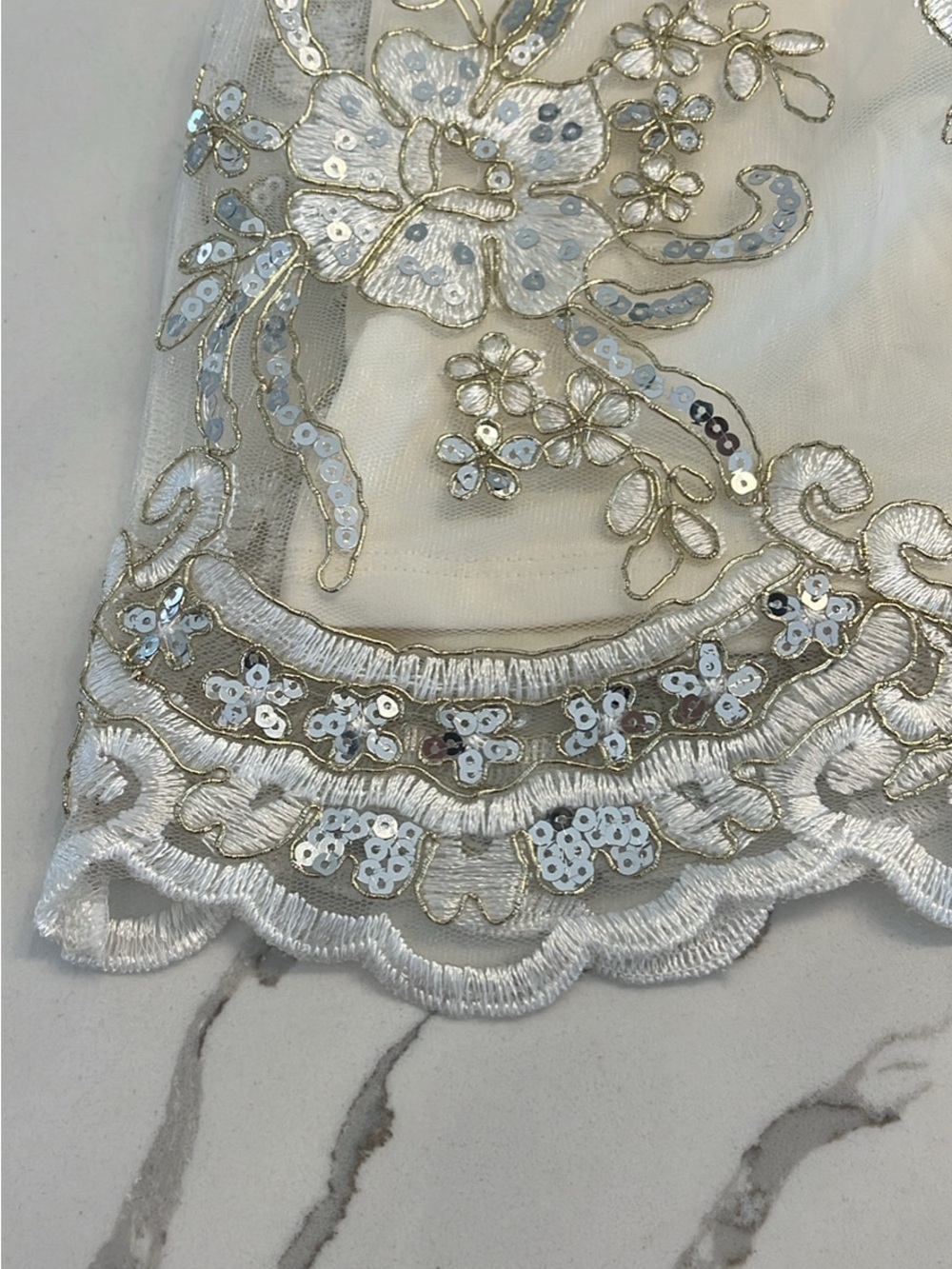 Lucy in the Sky Ivory and Gold Embellished Mini Dress - Picture 3 of 5